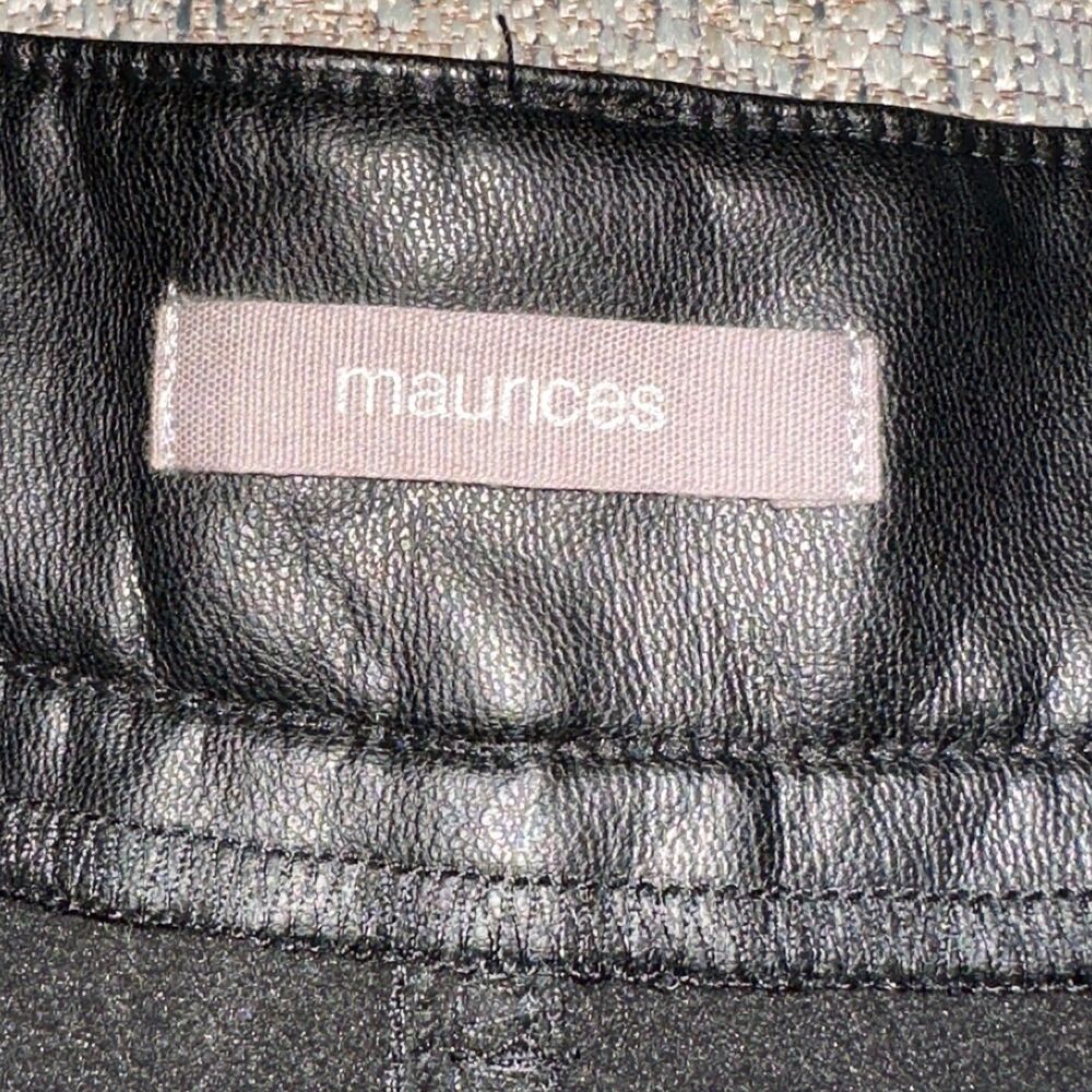 Maurices Faux‎ Leather Womens Pants 14 Black Stretch Skinny Ankle Mid Rise NWOT - Picture 9 of 13